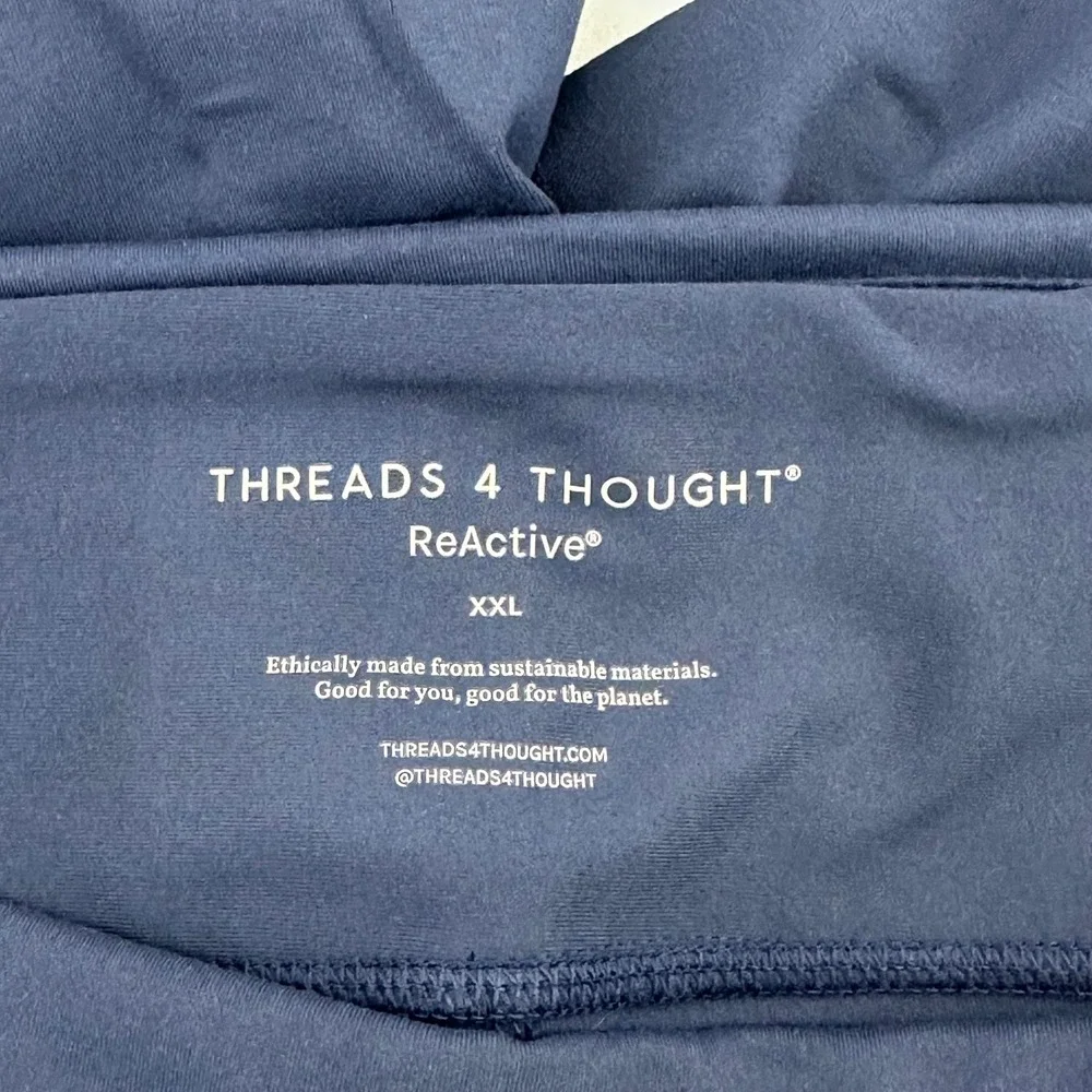 Threads 4 Thought Womens Athleisure Bike Shorts Navy Blue ReActive‎ Size XXL